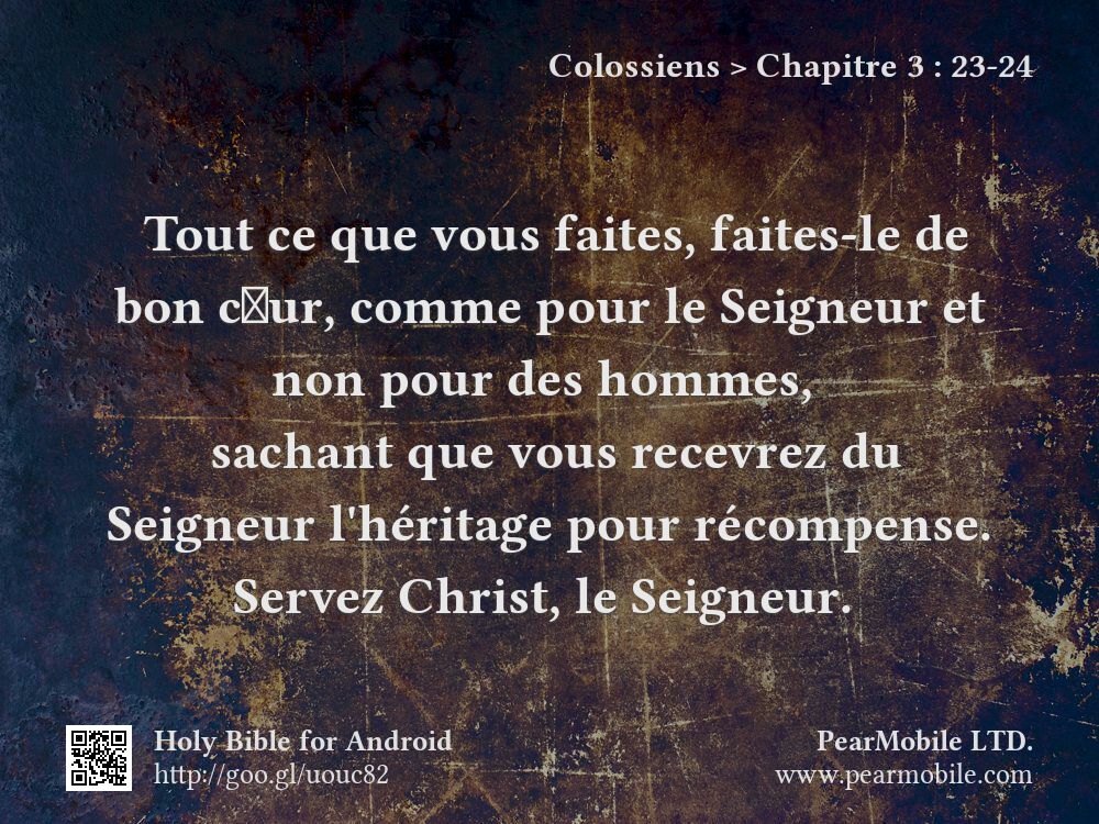 Colossiens, Chapitre 3:23-24